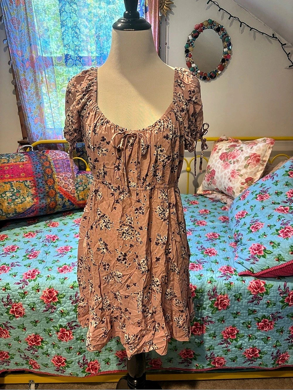Jolene Russo Floral Mini Dress in Pink Size XL